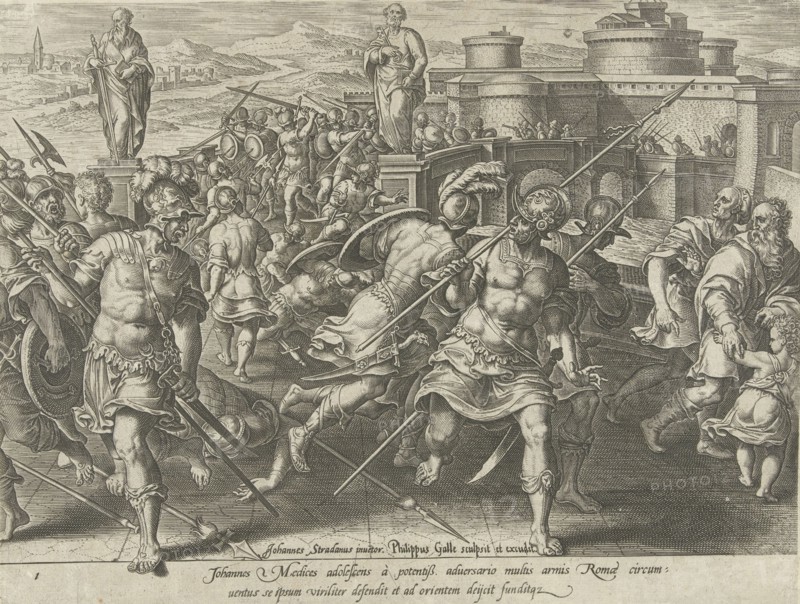 Giovanni de Medici surrounded in Rome, Philips Galle, 1583