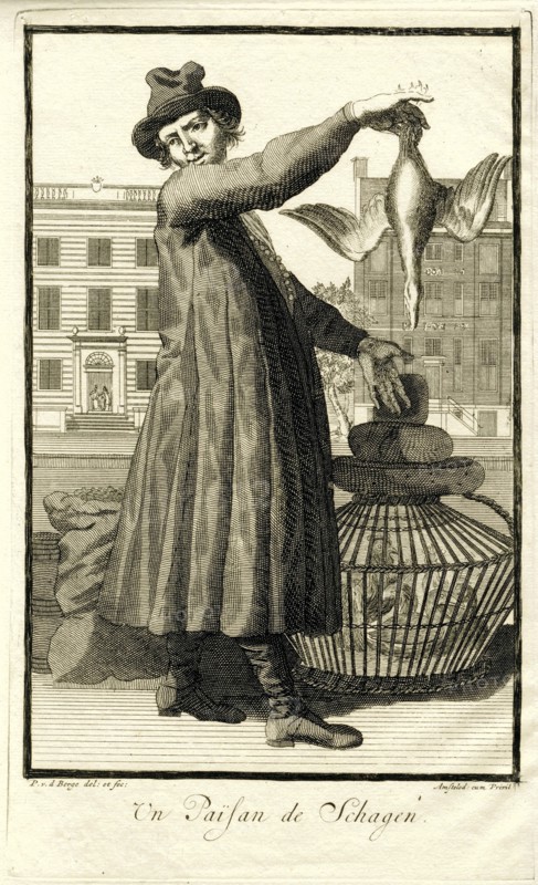 Farmer from Schagen, The Netherlands, print maker: Pieter van den Berge, in or after 1694 - 1737