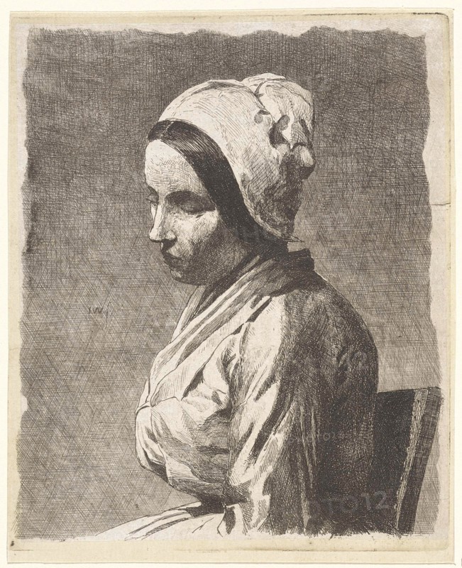 Study of a seated woman, Jan Weissenbruch, 1837 - 1880
