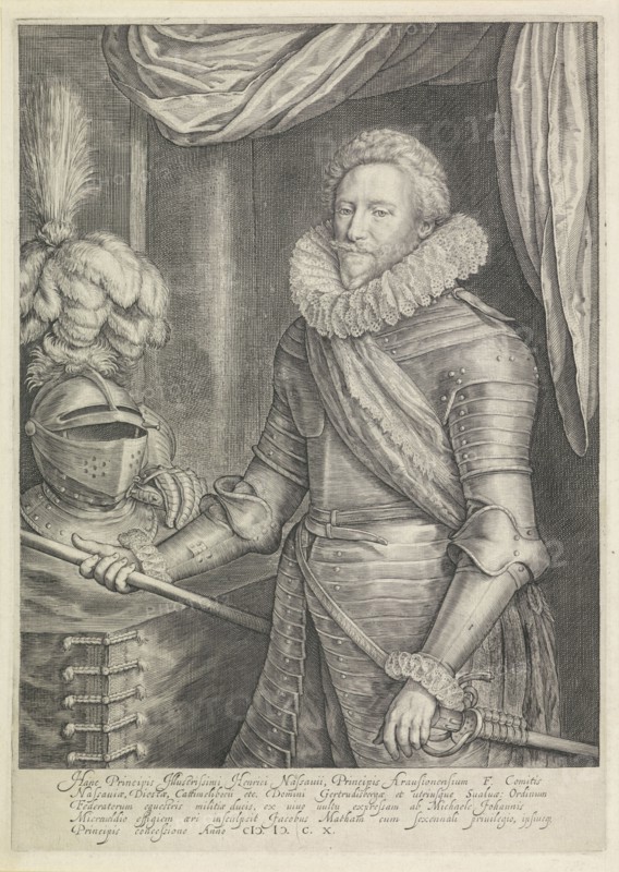 Portrait of Frederik Hendrik, Prins van Oranje. Jacob Matham, 1610