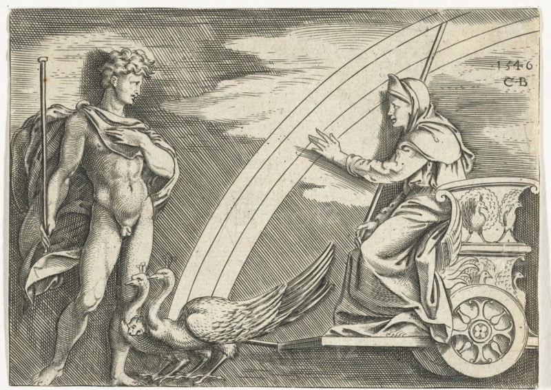 Juno and Aeolus, Cornelis Bos, Marcantonio Raimondi, 1546