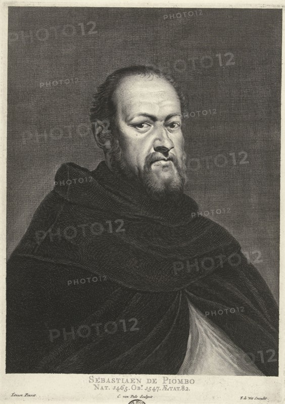 Portrait painter Sebastiano del Piombo, Cornelis van Dalen (II), Frederik de Wit, 1648 - 1664