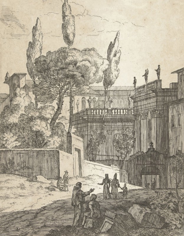 Italianate landscape with antique buildings and figures, Jan Frans van Bloemen, 1689 - 1749