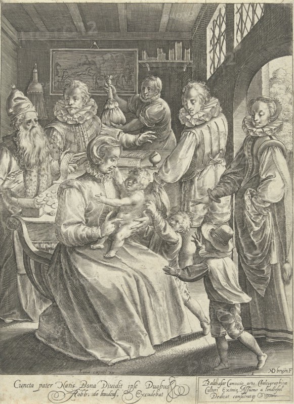 Prodigal son receives his inheritance, Nicolaes de Bruyn, 1581 - 1656