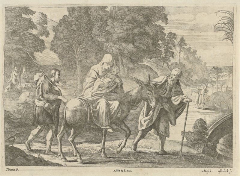 Flight into Egypt, Jan van Ossenbeeck, in or after 1660