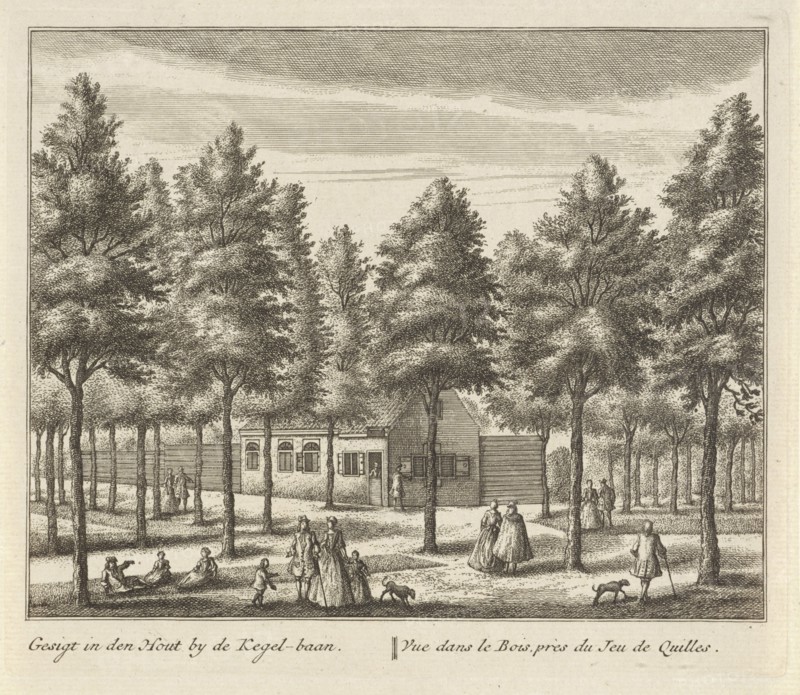 Forest path near Alkmaar, The Netherlands, Leonard Schenk, Abraham Rademaker, 1746