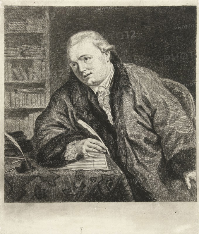 Portrait of the composer and etcher Johan Antoni Kauclitz Colizzi, print maker: Louis Bernard Coclers, c. 1777 - c. 1808