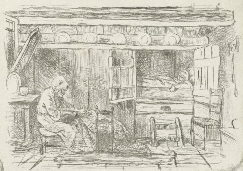 Two figures in an interior, Jozef IsraÃ«ls, 1835 - 1911