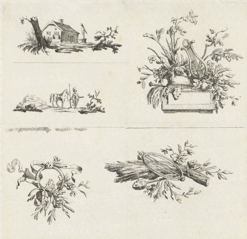 Journal with five vignettes, Willem Bilderdijk, 1766 - 1785