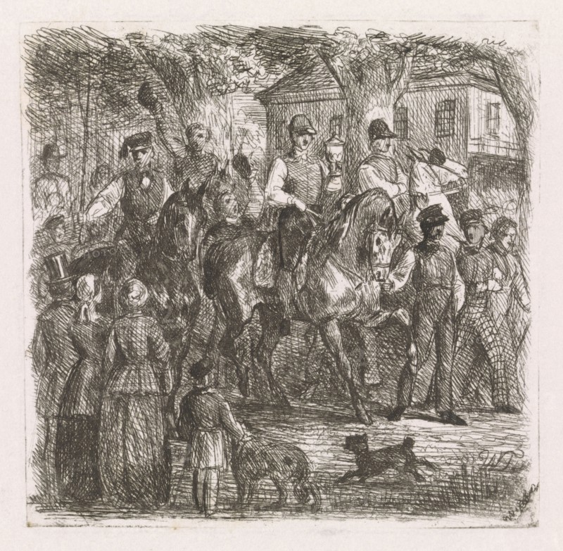 Entry of the winners, print maker: Willem de Famars Testas, 1844 - 1896