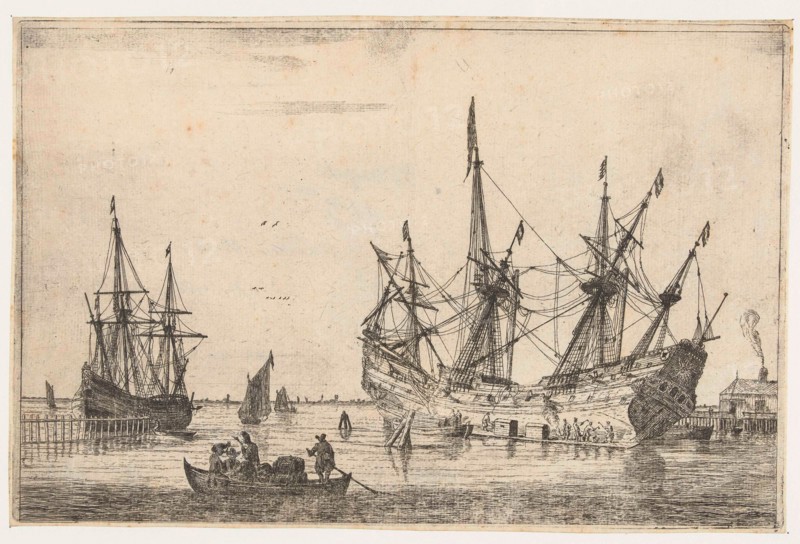 Waterproofing of the hull of a ship, Reinier Nooms, 1650 - 1664