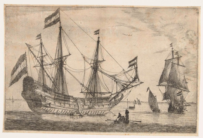 Great sailing boat and rowing boat, Reinier Nooms, 1650 - 1664