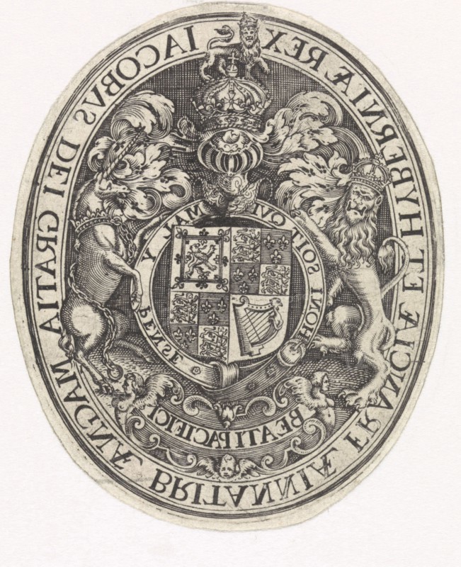 Arms of England, Simon van de Passe, 1615 - 1622