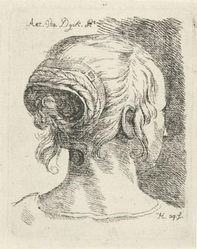 Head of a woman seen from behind, James Hazard, 1758 - 1787