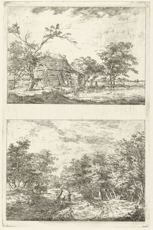 Two landscapes, Hermanus van Brussel, c. 1800 - in or before 1815