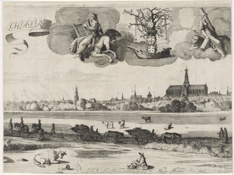 View of Haarlem C, The Netherlands, Jan van de Velde (II), Hugo Allard, 1652