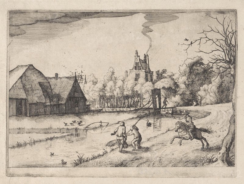 Country house and orchard of Jan Daimen, at Sloterdijk, The Netherlands