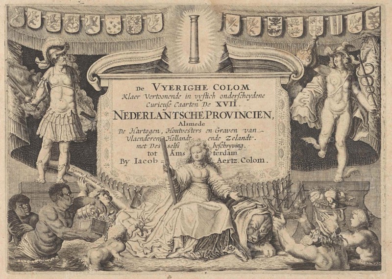 Jacob Aertz Colom, De Vyerighe Colom, klaer vertoonende de XVII Nederlantsche ProvinciÃ«n, ca. 1660