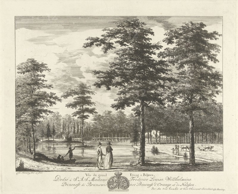 View of the pond at Trillion, Christian Henning, after 1790-1819