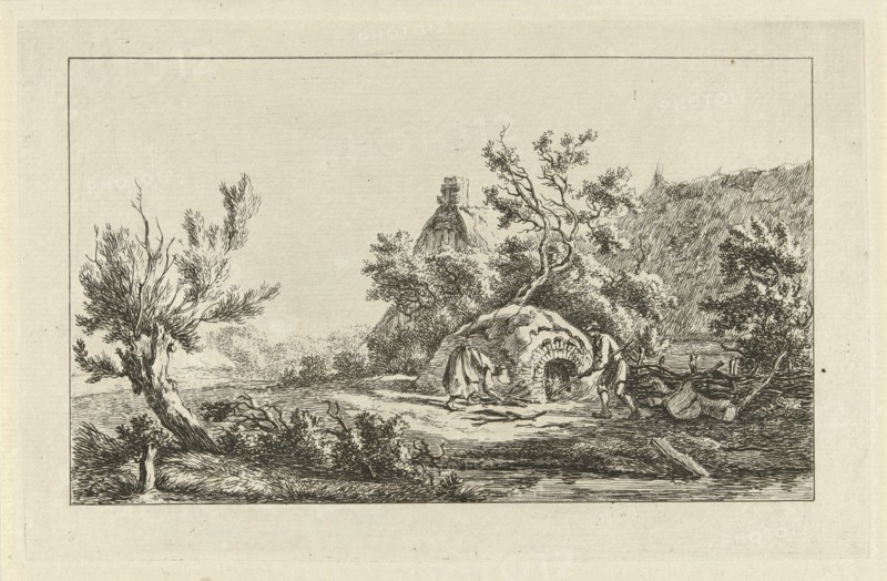 Oven before a farm, Carel Lodewijk Hansen, c. 1780 - 1840
