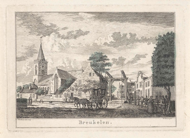 Village of Breukelen, The Netherlands, print maker: Willem Writs, Jan de Beijer, 1749