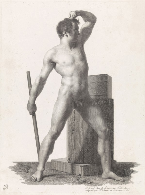 Standing male nude, Benoit Taurel, 1818