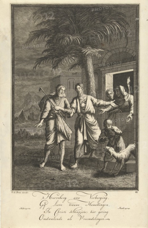 Foreigners hostels, Jan Luyken, Gerrit de Broen (Sr.), in or after 1695 - c. 1740