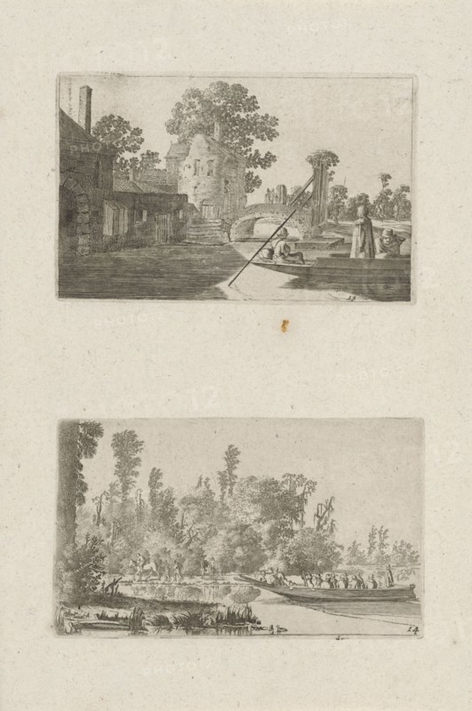 Ferry near an archway, Gillis van Scheyndel (I), 1640 - 1653