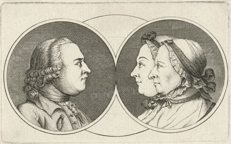 Portraits of Caspar Philips Jacobsz., His wife Margaretha Elisabeth Konsa Philips and their daughter Anna Elisabeth Philips, 1766 - 1819