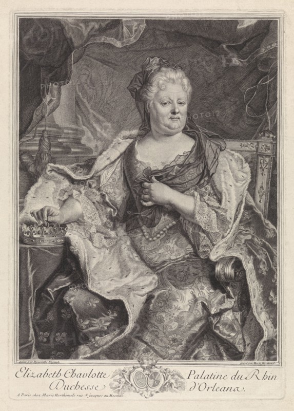 Portrait of Elizabeth Charlotte of the Palatinate, Duchess of Orleans, Louise Magdeleine Horthemels, 1700 - 1767