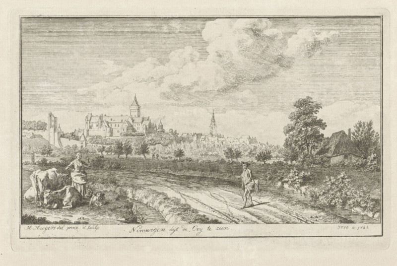 View of Nijmegen, The Netherlands, Albert Flamen, Jacques van Merlen, Lodewijk XIV (koning van Frankrijk), 1664