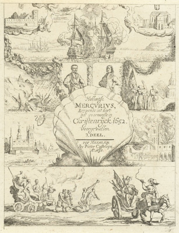 Several events in Europe in the year 1652, print maker: Dirck de Bray, Pieter Casteleyn, 1653