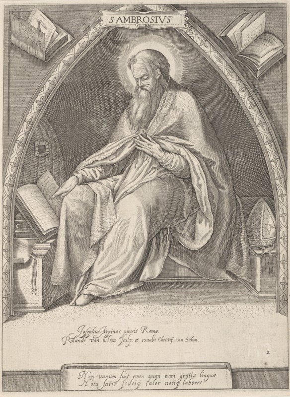 Church Father Ambrosius, Roeland van Bolten, Jacob Matham, Christoffel van Sichem, after 1600 - 1608