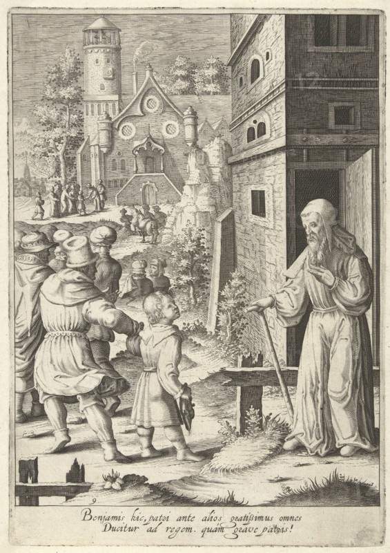 Joseph's brothers go to Egypt with Benjamin, Robert de Baudous, Lucas van Leyden, 1591 - 1659