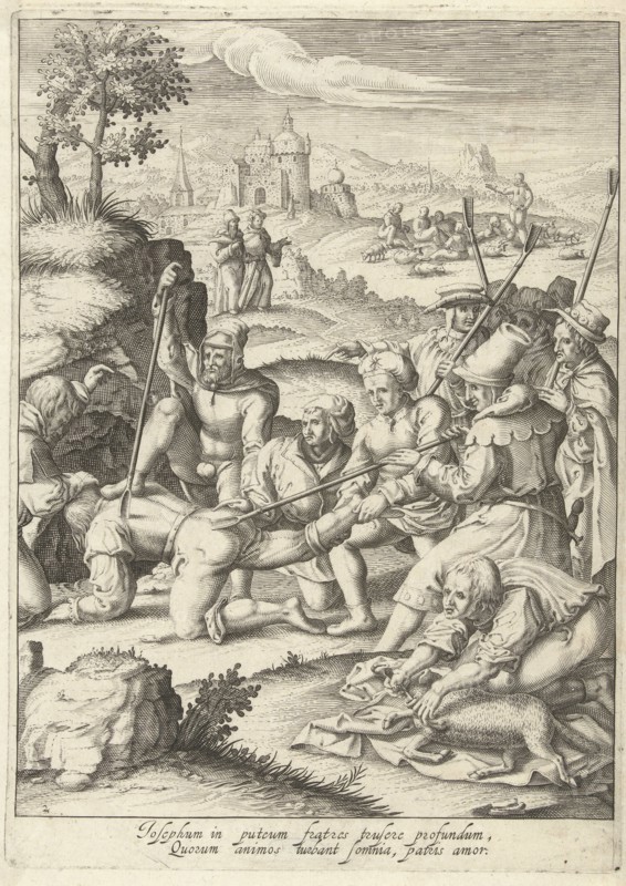 Joseph is thrown into the pit, Robert de Baudous, Lucas van Leyden, 1591-1659
