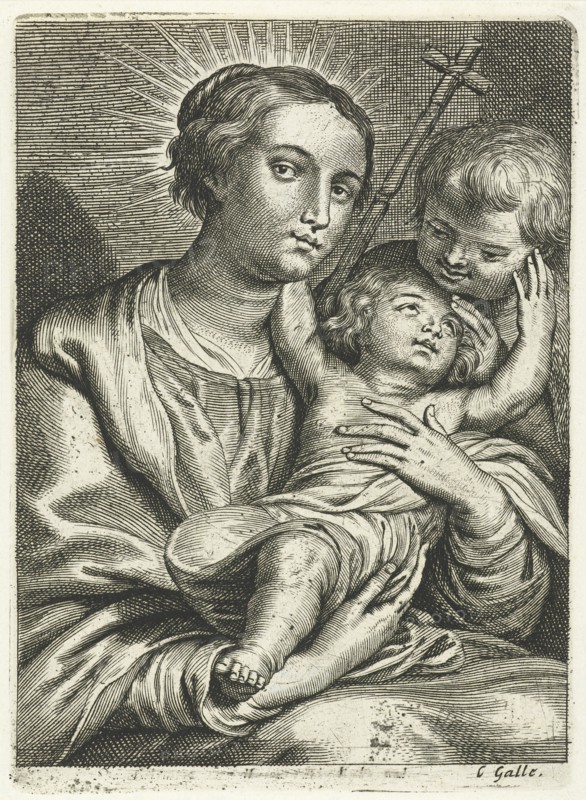 Virgin and Child with Saint John the Baptist, Schelte Adamsz. Bolswert, Peter Paul Rubens, Cornelis Galle (II), 1596 - 1678