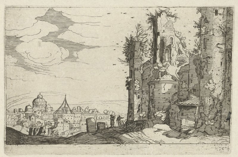 View of Rome from Monte Pincio, Willem van Nieulandt (II), Anonymous, 1594 - 1685