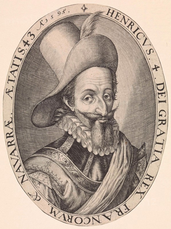 Portrait of Henry IV of France, print maker: Crispijn van de Passe I possibly, Hendrick Goltzius, 1595 and or 1595 - before 1611