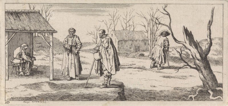Four arms in a landscape, Louise Magdeleine Horthemels, 1696 - 1767
