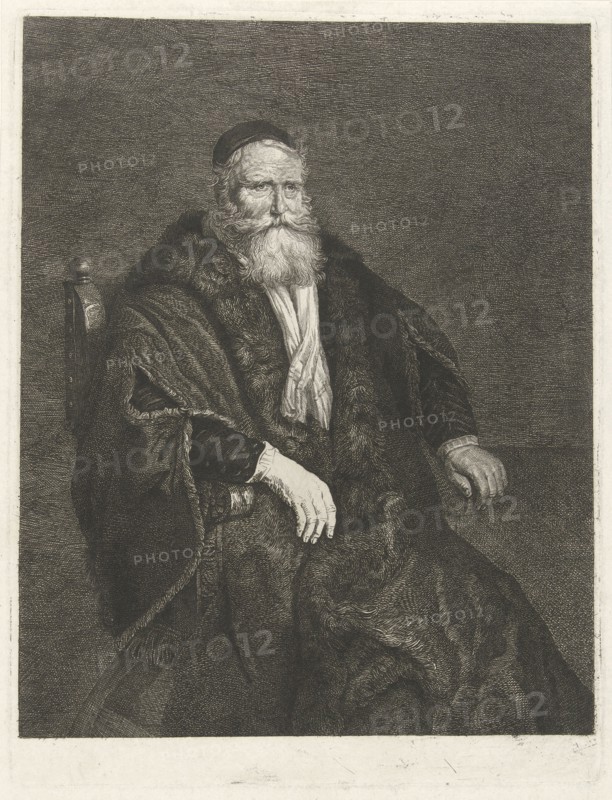 Portrait of an unknown old man in an armchair, Johannes Pieter de Frey, 1801
