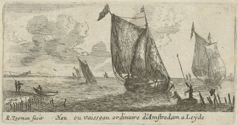 Spring from Amsterdam to Leiden, The Netherlands, Reinier Nooms, 1650