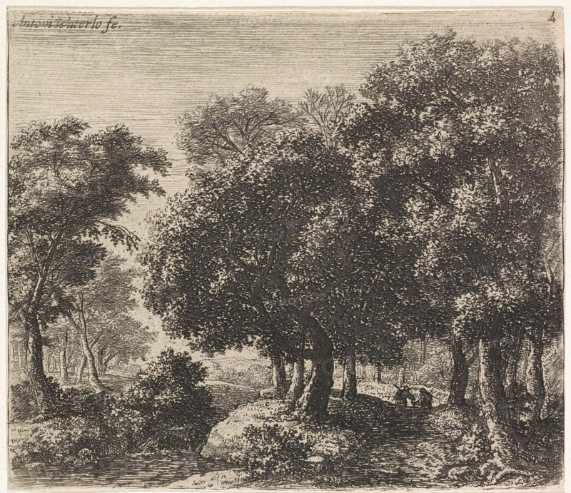 Two figures on a forest path, Anthonie Waterloo, Basan et Poignant, Pierre FranÃ§ois Basan, 1630 - 1663