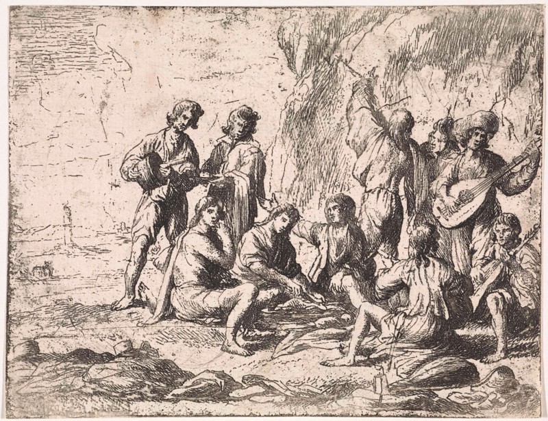 Picnic in the mountains, Cornelis de Wael, 1630 - 1648