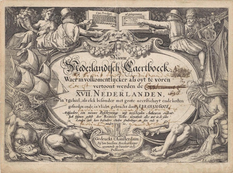 River and sea gods with tradesmen, Pieter Serwouters, Johannes Janssonius, unknown, 1625