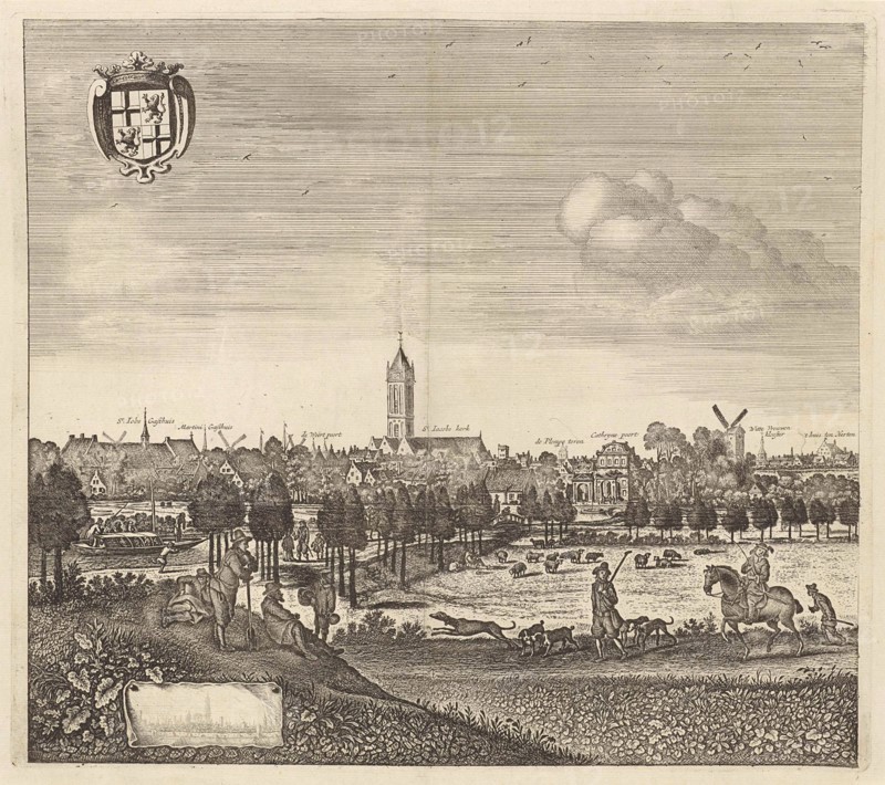 View of Utrecht from the west, The Netherlands, Herman Saftleven, Reinier and Josua Ottens, 1725 - 1751