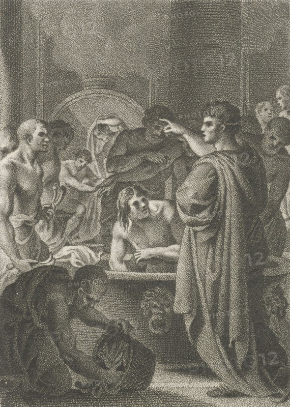 Emperor Hadrian in bath, Lambertus Antonius Claessens, 1803