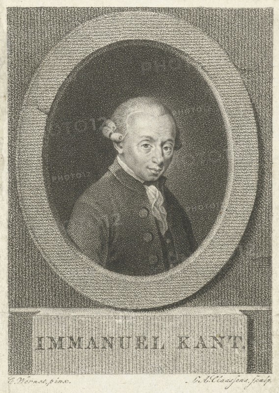Portrait of Immanuel Kant, Lambertus Antonius Claessens, c. 1792 - c. 1808