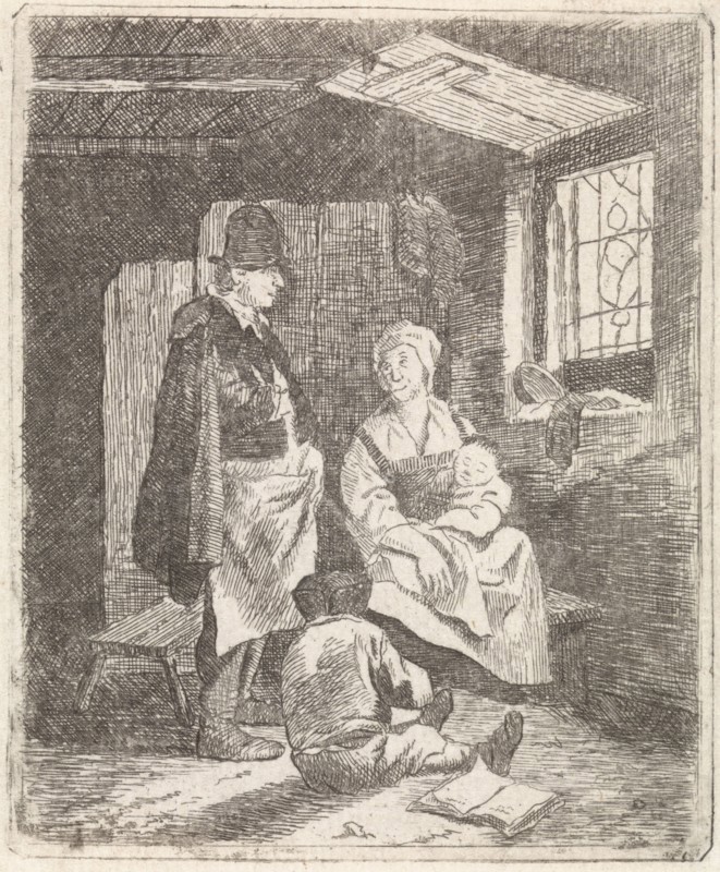 Family in interior, possibly Johannes Janson, 1739 - 1851
