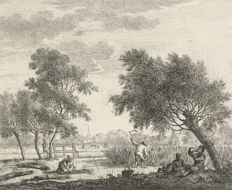 Landscape with corn harvest, Johannes Janson, 1783
