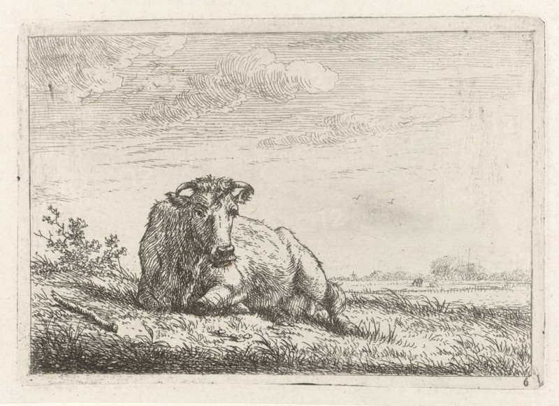 Lying cow, Johannes Janson, 1761 - 1784